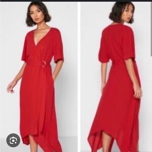 ❤️ Banana Republic Wrap Dress | Size 20 | Red Hi-Low Midi ❤️